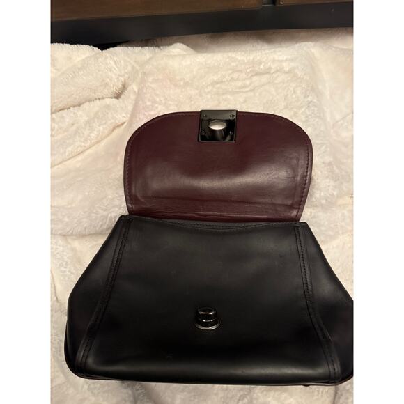 Coach Black Cherry Tea Rose Top Handle Bag Deep plum / Oxblood Leather - Picture 10 of 11